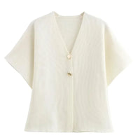 Short Sleeve Knitwear Cropped Cardigan