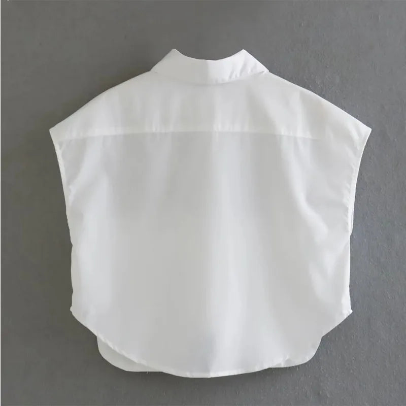 Cropped Button Short sleeve Crop top