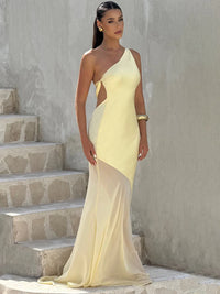 One Shoulder Backless Sexy Maxi Dress