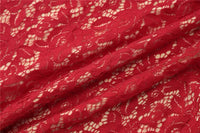 Red Lace Off-shoulder Mini Dress