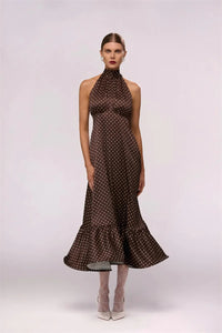 Dot Me Down Halter Maxi