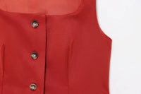 Sleeveless Button up Waistcoat Tank Top