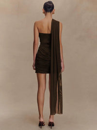 One Shoulder Backless Sexy Mini Dress