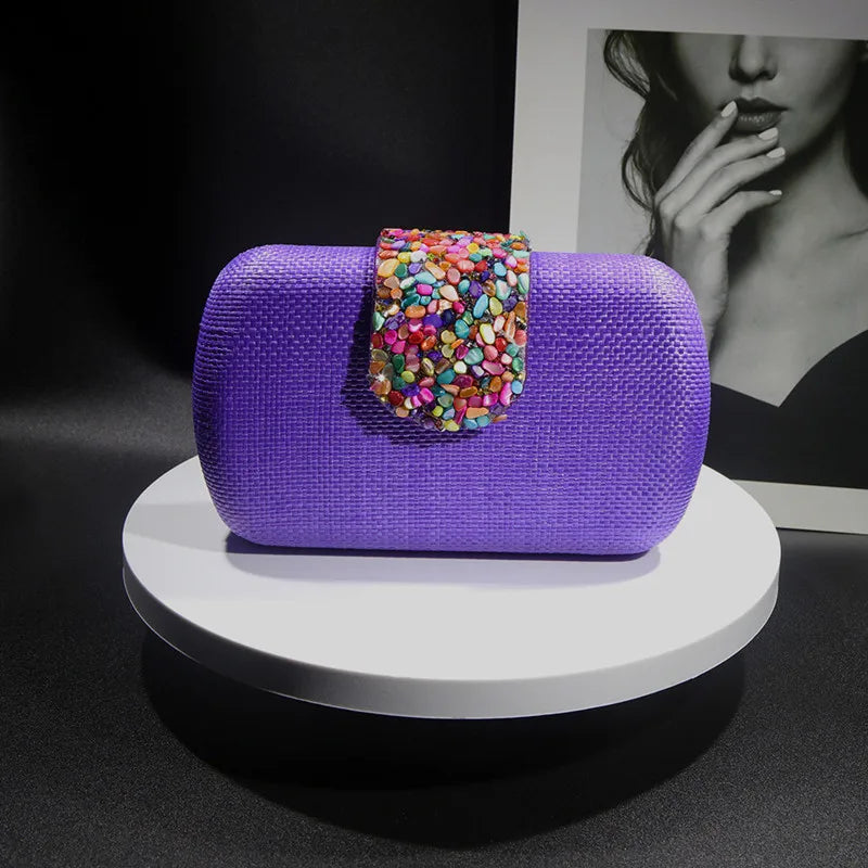 Woven Crossbody  Evening Clutch Bag