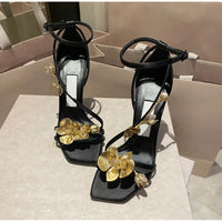 Star style Metal Flowers Stiletto High heels