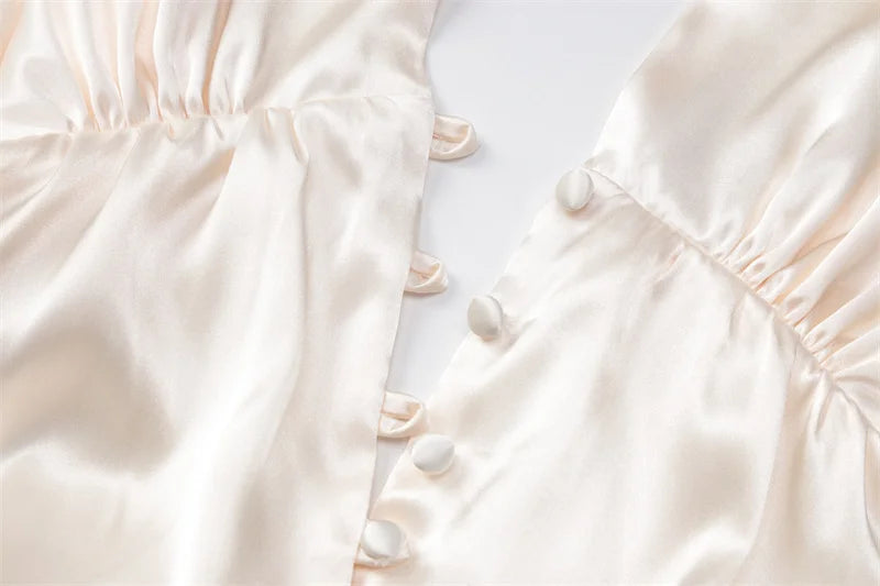 Solid Halter V Neck Backless Sexy Mini Dress