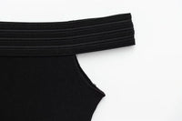 Black off Shoulder Sleeveless Bodysuit