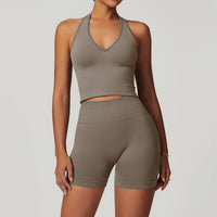 2pcs Seamless Yoga Short / Leggings Set