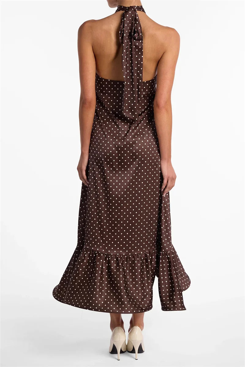 Dot Me Down Halter Maxi