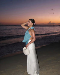 Tie Dye Hollow Out Halter Sexy Tank Top