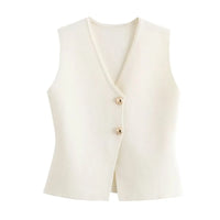 Cropped Sleeveless Knit Vest Top
