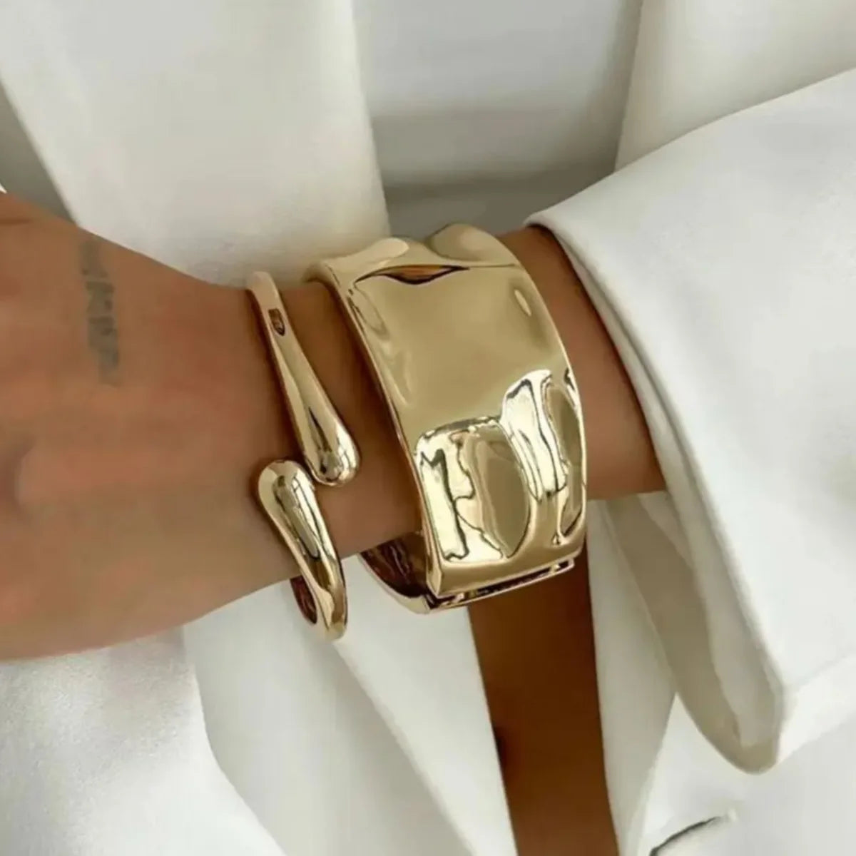 Geometric Women Chunky Heavy Metal Cuff Bracelet