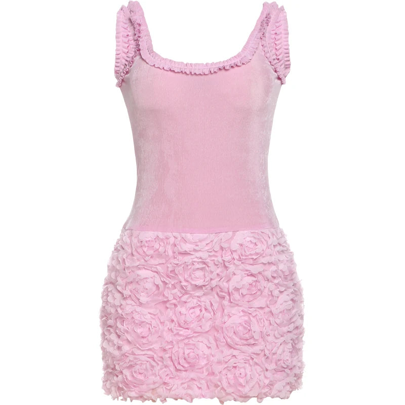 Flowers Hem Mini Dress