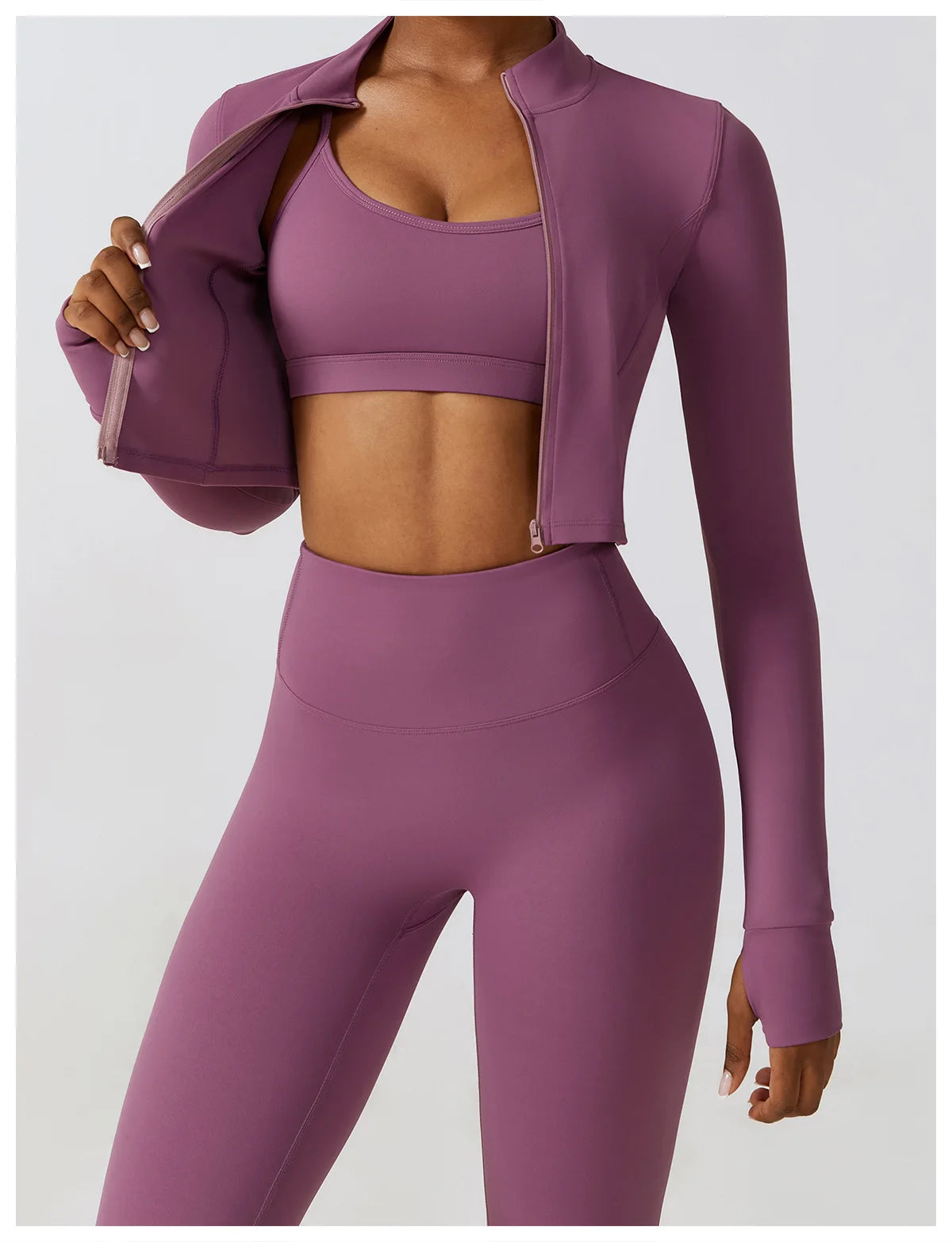 Crop Top Long Sleeve Leggings Set