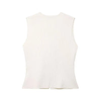 Cropped Sleeveless Knit Vest Top