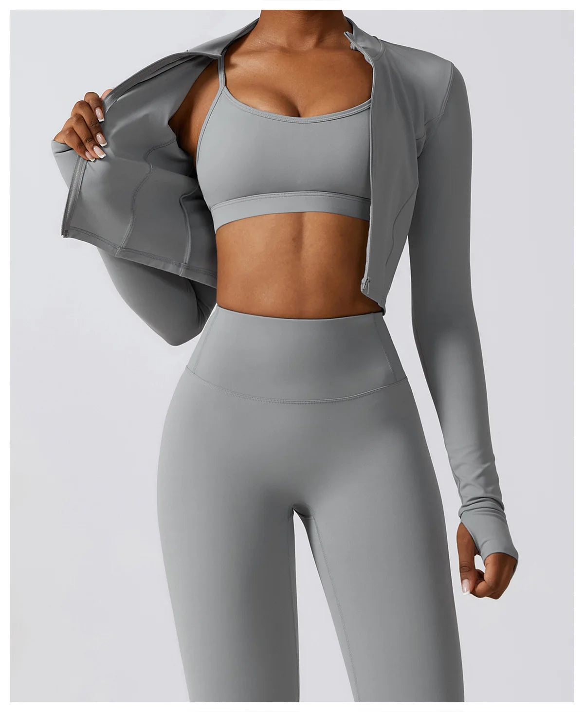Crop Top Long Sleeve Leggings Set
