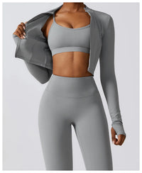 Crop Top Long Sleeve Leggings Set