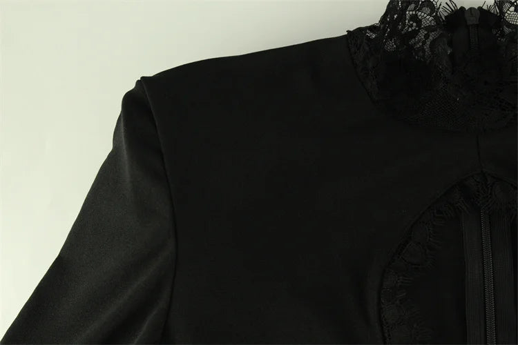 Late Night Lace Hollow Out Mini Dress