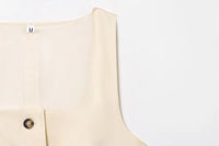 Sleeveless Button up Waistcoat Tank Top