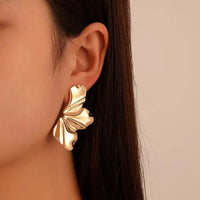 Big Metal Flower Shape Stud Earring