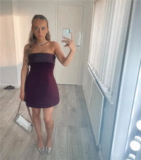 A-Line Strapless Sexy Mini Dress