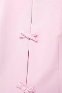 Bow Rhinestone Cut Out Backless Top