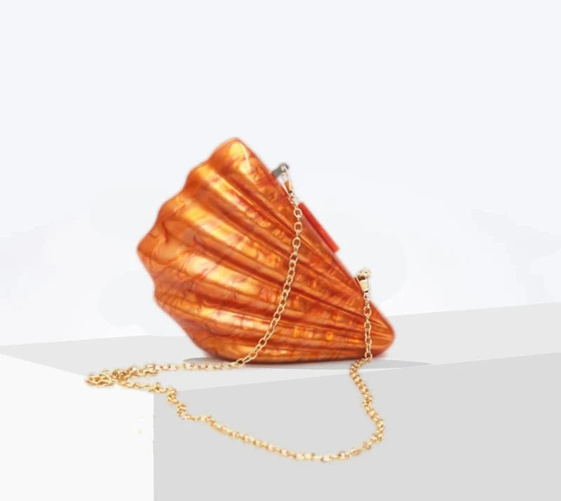 Hot Coral Seashell Bag