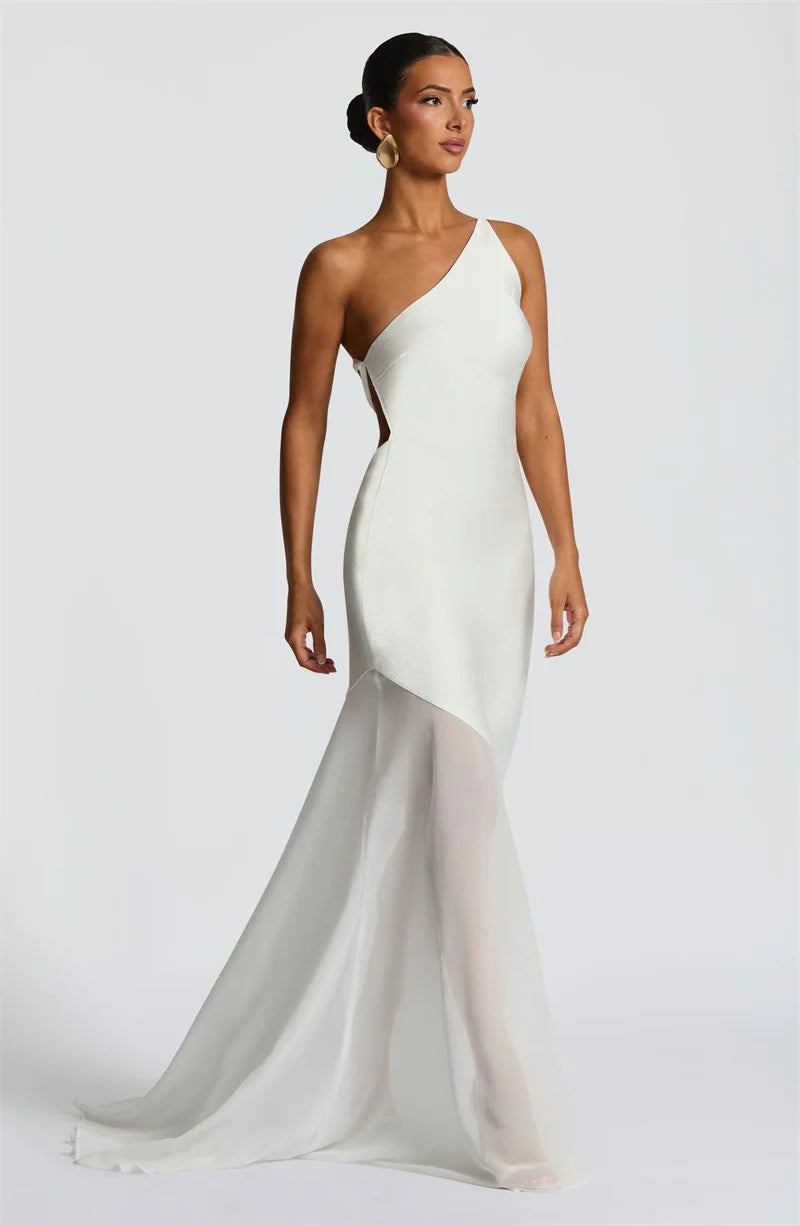 One Shoulder Backless Sexy Maxi Dress
