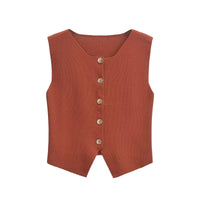 Sleeveless Tailored Cropped Vest