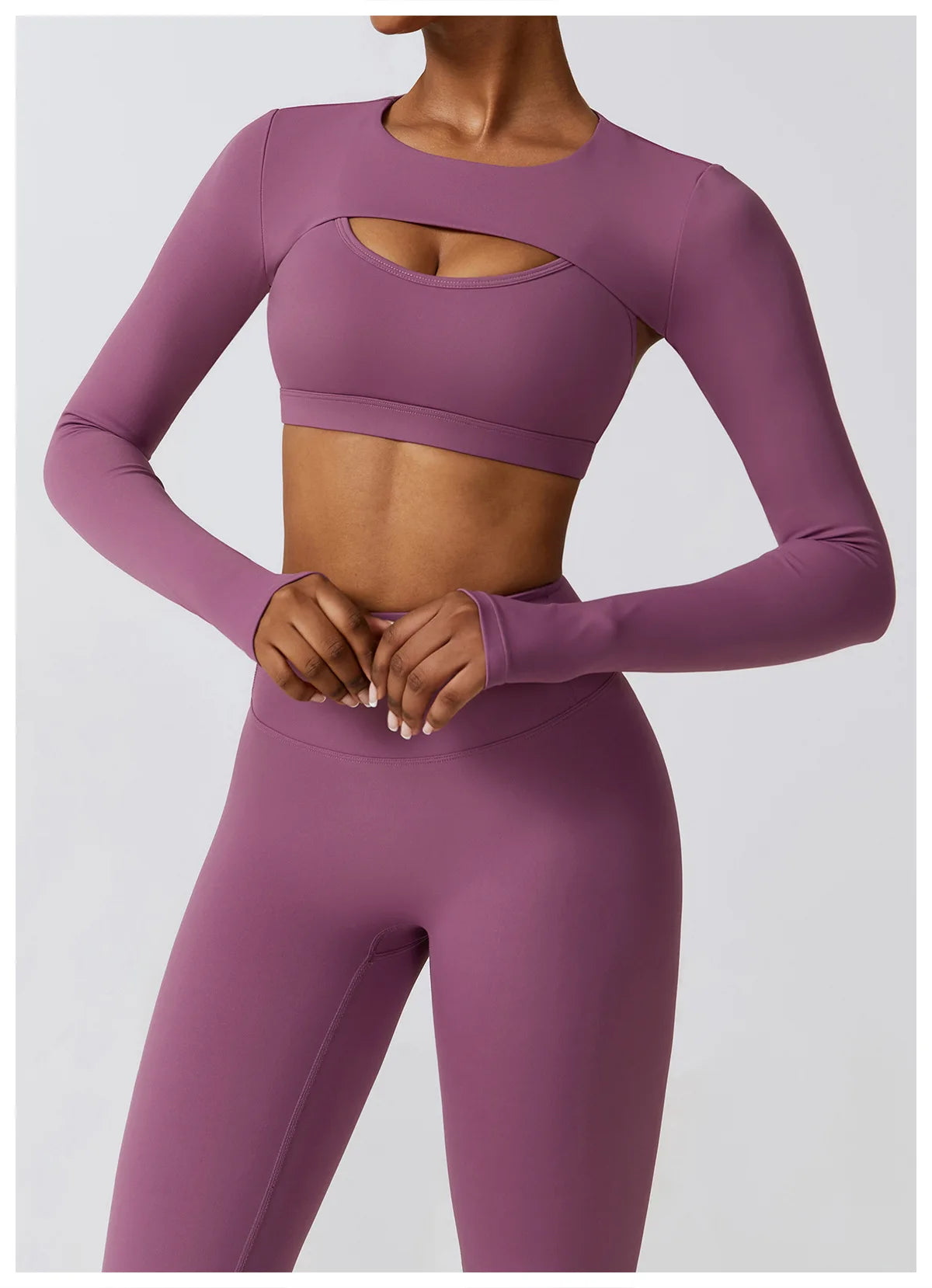 Crop Top Long Sleeve Leggings Set