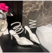 Luxury Rhinestones Snake Coiled Pumps