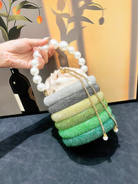 Rhinestones Evening Bucket Bag