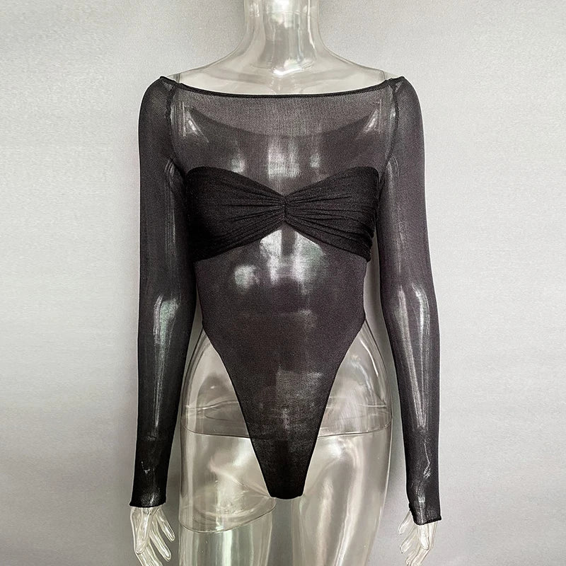 See Through Mesh Crop Top