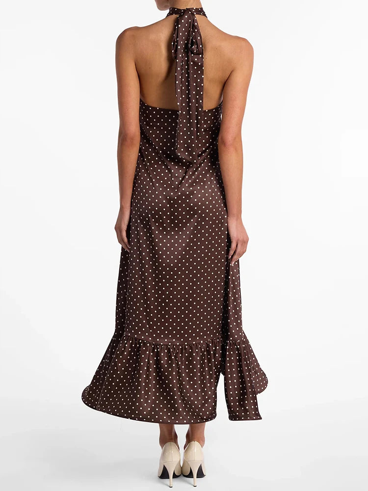 Dot Me Down Halter Maxi