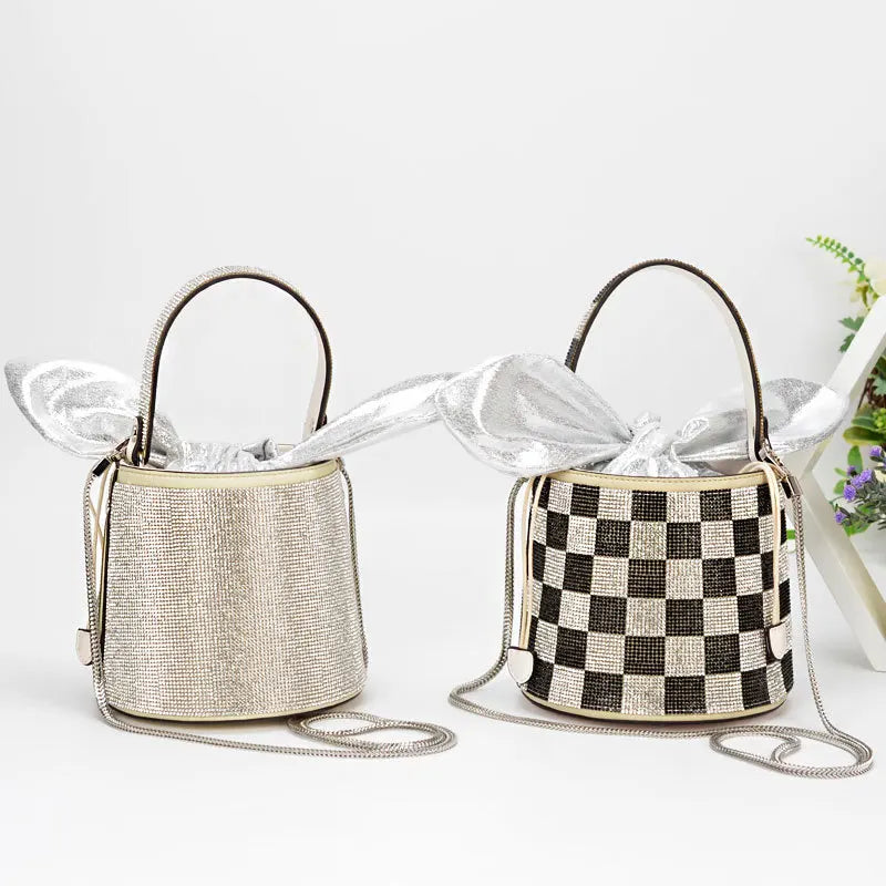 Rhinestones Diamond Evening Bucket Bag