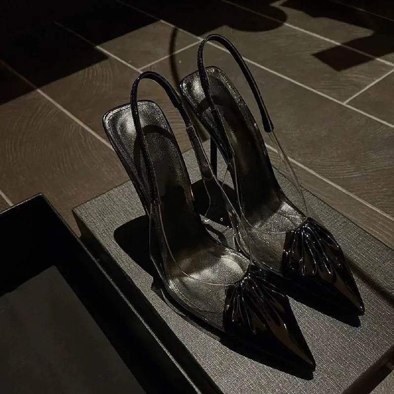 Star Style Pleat Design Elegant Stiletto Heels