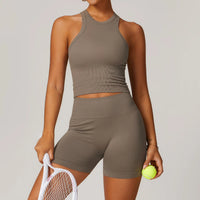 2pcs Seamless Yoga Short / Leggings Set