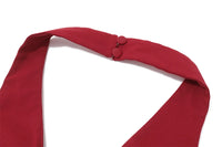 Cross Tie Zipper Slim Vest Halter Top