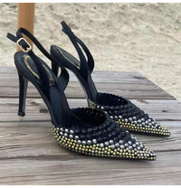 Luxury Rhinestones Gradient Slingbacks