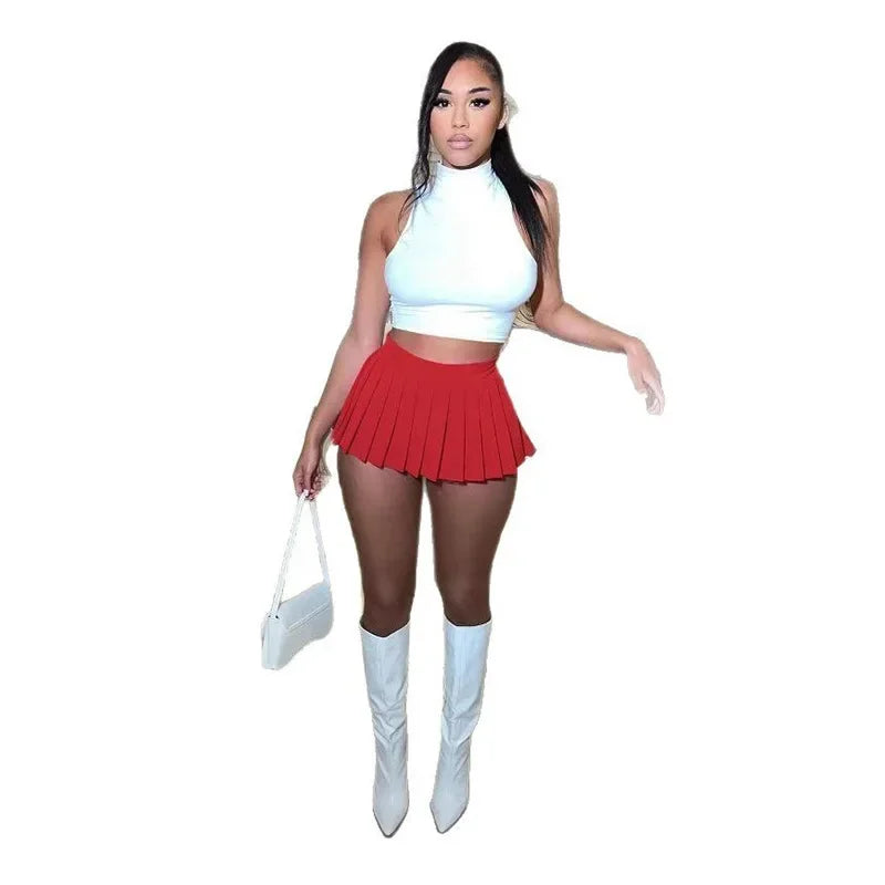 Sexy Mini A- Line Pleated Skirt