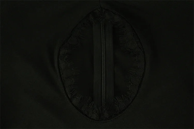 Late Night Lace Hollow Out Mini Dress