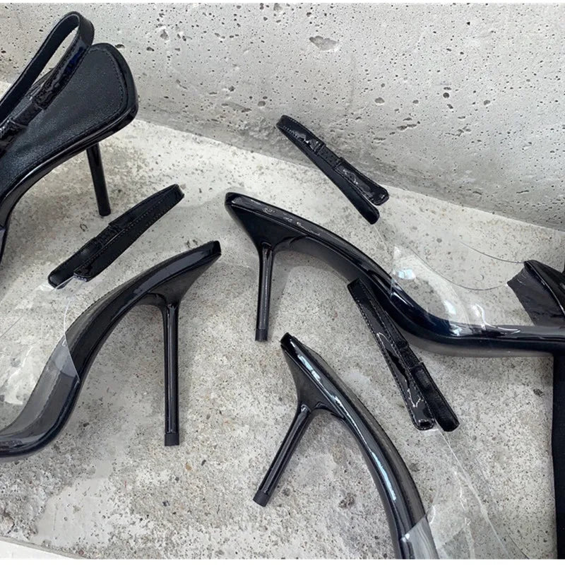 Star Style Pleat Design Elegant Stiletto Heels